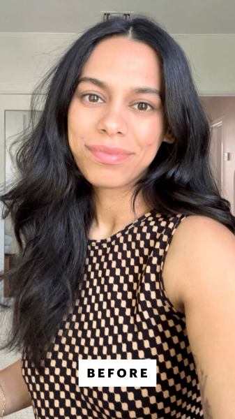 Shipin before applying the Kosas BB Burst