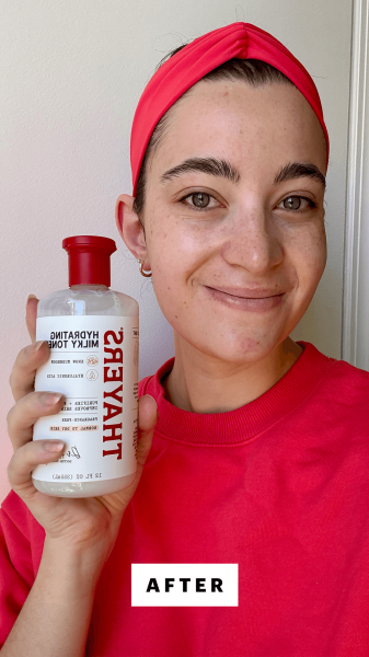 Felbin after applying the Thayers Hydrating Milky Toner